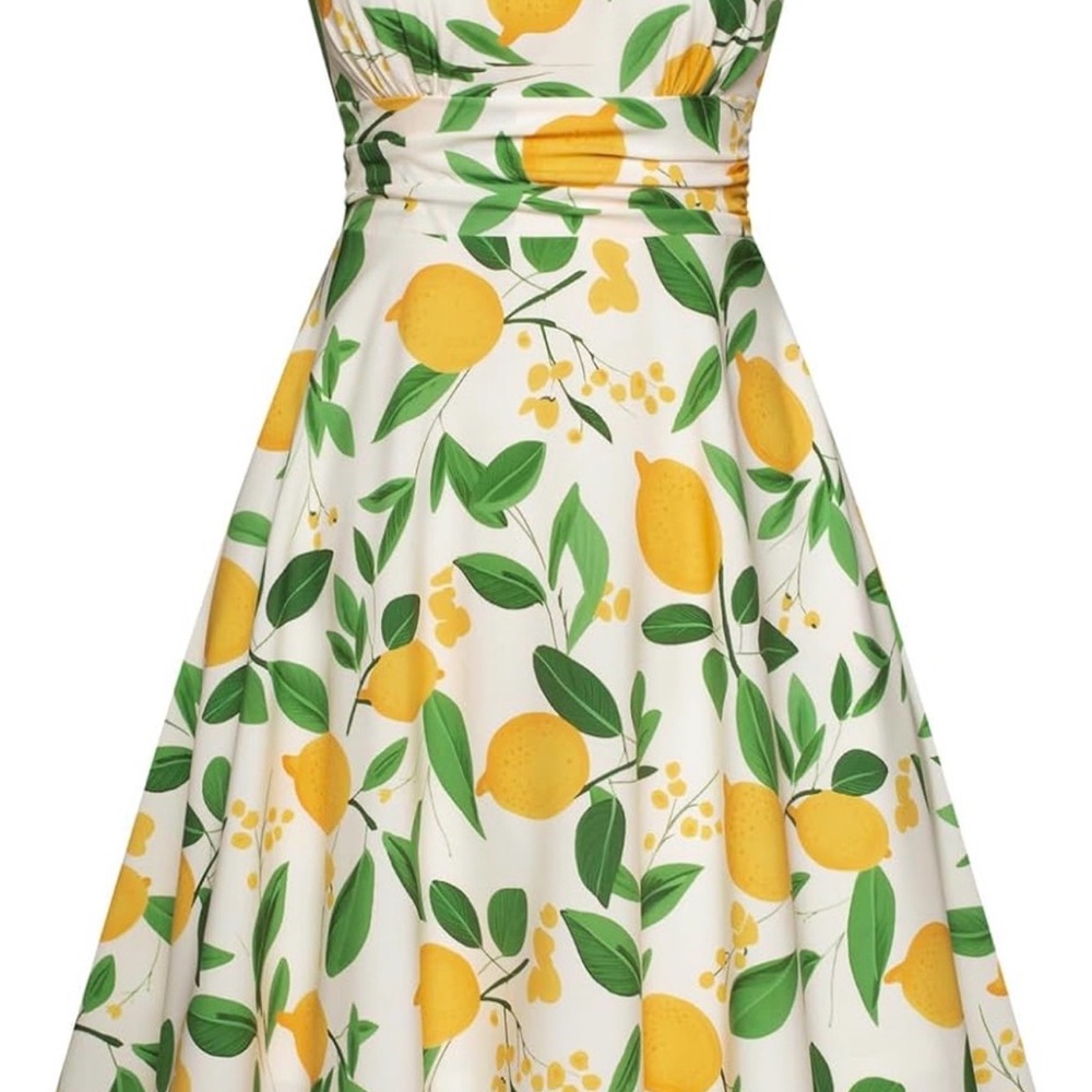 Lemon Print Sleeveless Dress